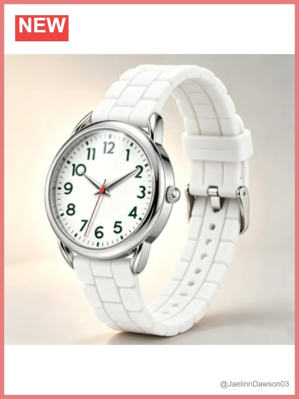 Women's 35mm Easy Reader Watch Silicone Strap Quartz Water Resistant